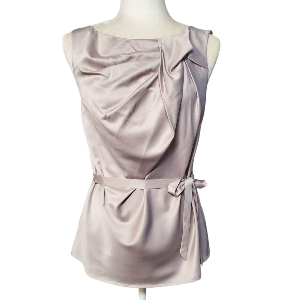Jasper Conran Sleeveless Tie Front Ruched Blouse Size 8